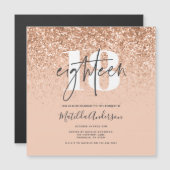 Carte Magnétique Typographie de parties scintillant de pêche modern (Devant / Derrière)