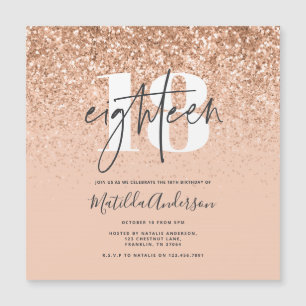 Carte Magnétique Typographie de parties scintillant de pêche modern