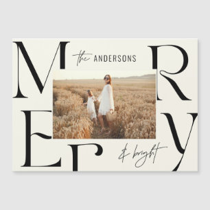 Carte Magnétique Typographie de photo élégante et moderne de joyeux