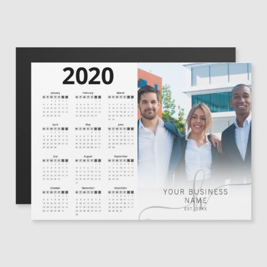 Carte Magnétique Typographie d'entreprise de photographie moderne a (Devant / Derrière)