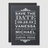 Carte Magnétique Typographie du tableau de bord rustique Enregistre (Devant / Derrière)