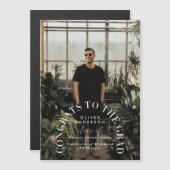 Carte Magnétique Typographie géométrique moderne diplôme d'arc phot (Devant / Derrière)