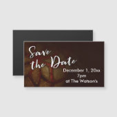 Carte Magnétique Typographie "Save the Date" avec Red & Gold Photo (Devant / Derrière)