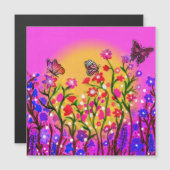 Carte Magnétique Un aimant unique avec de beaux fleurs sauvages (Devant / Derrière)