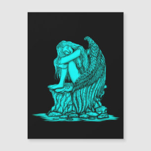 Carte Magnétique Un ange endormi sur la pierre