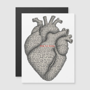 Carte Magnétique Un cœur plein de mots