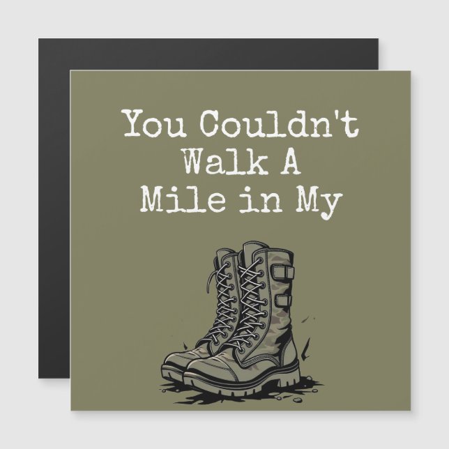 Carte Magnétique "Un mile dans mes bottes" (Devant / Derrière)