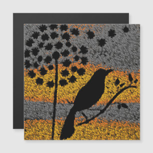Carte Magnétique Un oiseau au milieu des plumes
