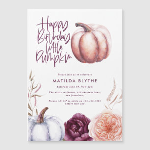 Carte Magnétique Un petit citrouille fleurs chute violet pêche anni