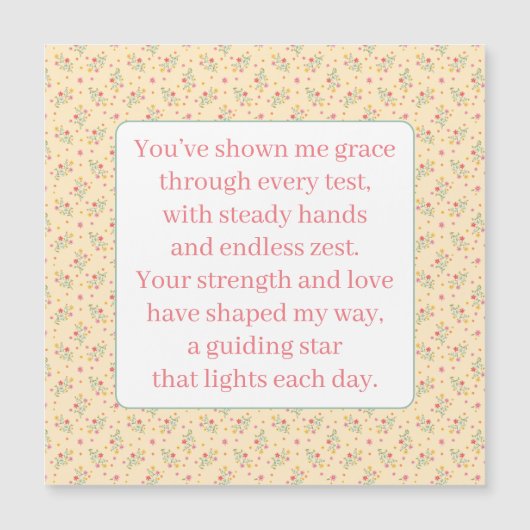 Carte Magnétique Un poème pour grand-mère (Devant)