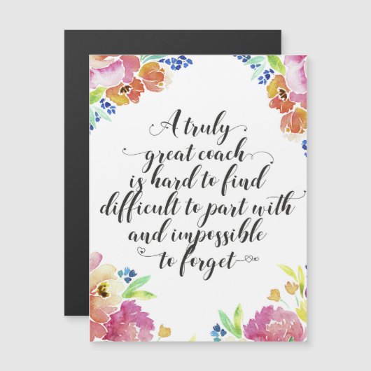 Carte Magnétique Un très bon devis d'entraîneur Entraîneur merci ca (Devant / Derrière)