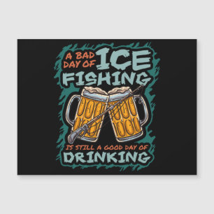 Carte Magnétique Une mauvaise journée de pêche sur glace humour drô