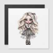 Carte Magnétique Une mignonne fille Halloween collection de design  (Devant / Derrière)