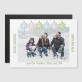 Carte Magnétique Une photo ornements de Noël modifiables (Devant / Derrière)