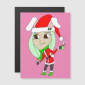 Carte Magnétique vacances chibi bunnygirl (Devant / Derrière)