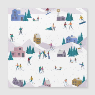 Carte Magnétique Vacances d'hiver dans les Alpes : personnes active