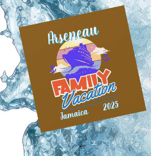 Carte Magnétique Vacances en croisière en famille Brown/Blue Person