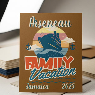 Carte Magnétique Vacances en croisière familiale Brun/Bleu Personna