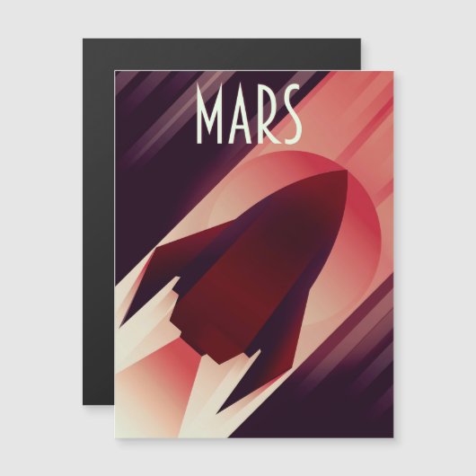 Carte Magnétique Vaisseau spatial Art déco de Mars (Devant / Derrière)