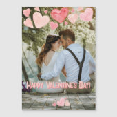 Carte Magnétique Valentine Coeurs roses Ajouter Votre Propre Aimant (Devant)