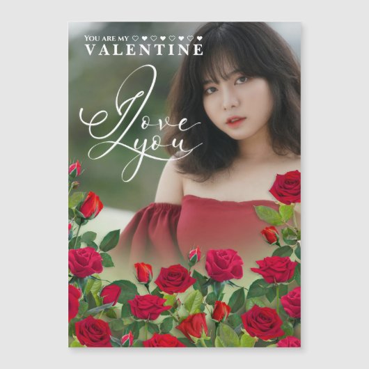 Carte Magnétique Valentine's Day   I Love You Custom Photo (Devant)