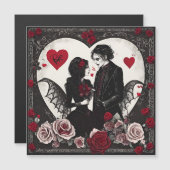 Carte Magnétique Valentines gothiques (Devant / Derrière)