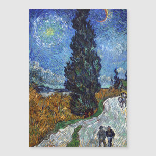Carte Magnétique Van Gogh Road Avec Cyprès Impressionnisme