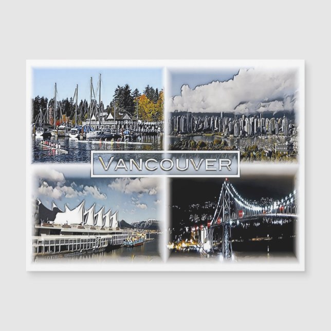 Carte Magnétique Vancouver - Canada - Mosaic - (Devant)