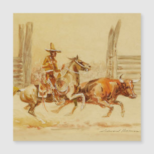 Carte Magnétique Vaquero et Steer par Edward Borein