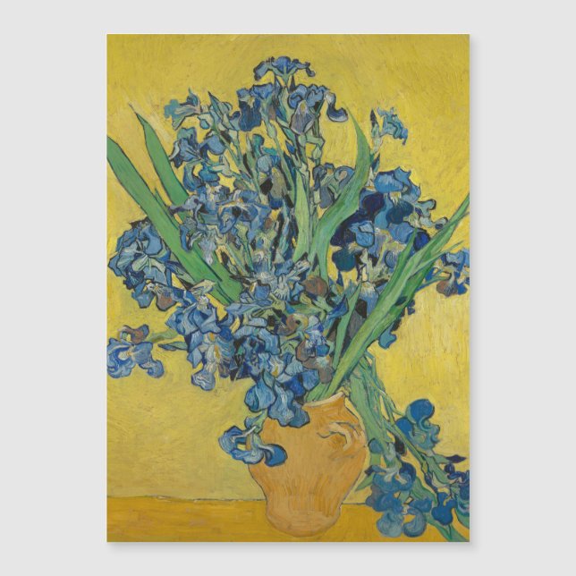 Carte Magnétique Vase Van Gogh avec Iris Classic Impressionnisme (Devant)