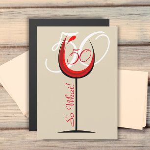 Carte Magnétique Verre à vin rouge motivant moderne pour 50e annive