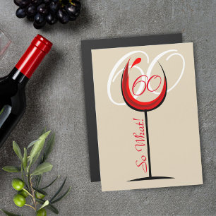 Carte Magnétique Verre à vin rouge motivant moderne pour 60e annive