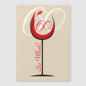 Carte Magnétique Verre rouge Motivationnel moderne 60e anniversaire (Devant)