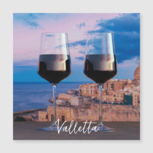 Carte Magnétique Verres à vin avec vue coucher de soleil sur La Val