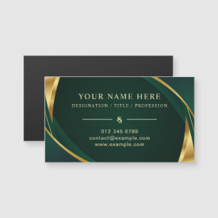 Carte magnétique verte et or pour les informations