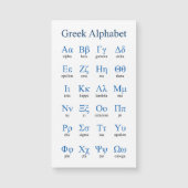 Carte magnétique verticale alphabétique grecque (Devant)