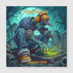 Carte Magnétique Vibes de fête Zombie DJ Rave Halloween