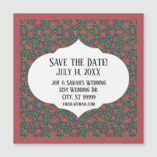 Carte Magnétique Victorien Gothique Parfait Rouge & Fuchsia Rose