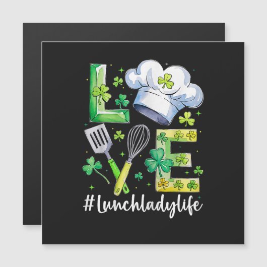Carte Magnétique  Vie de Dame de Cantine Joyeux St Patrick (Devant / Derrière)