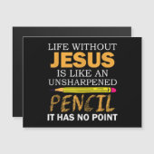 Carte Magnétique Vie Sans Jésus Drôle Foi Religieuse Chrétienne (Devant / Derrière)
