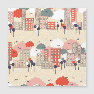 Carte Magnétique Vie urbaine : Motif sans couture