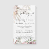 Carte Magnétique Vin de Bourgogne Pampas Grass Mariage Tropical (Devant)