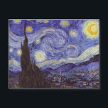 Carte Magnétique Vincent Van Gogh Starry Nuit Vintage Art<br><div class="desc">Vincent van Gogh Starry Night Art Peinture Starry Night est un tableau de l'artiste post-impressionniste néerlandais Vincent van Gogh. Le ciel bleu de la nuit est rempli de nuages tourbillonnants, d'étoiles et d'une lune brillante croissant. La Nuit étoilée est la seule nocturne de la série de vues depuis la fenêtre...</div>