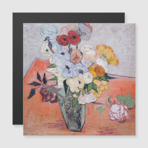 Carte Magnétique Vincent van Gogh - Vase avec roses et anémones