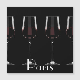 Carte Magnétique Vins avec vin rouge sur noir