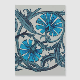 Carte Magnétique vintage blue antiflower graphic
