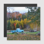 Carte magnétique vintage Blue Truck (Devant / Derrière)