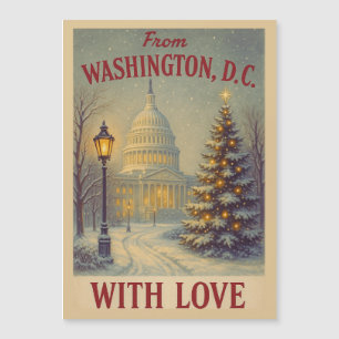 Carte magnétique vintage de Washington DC avec amo