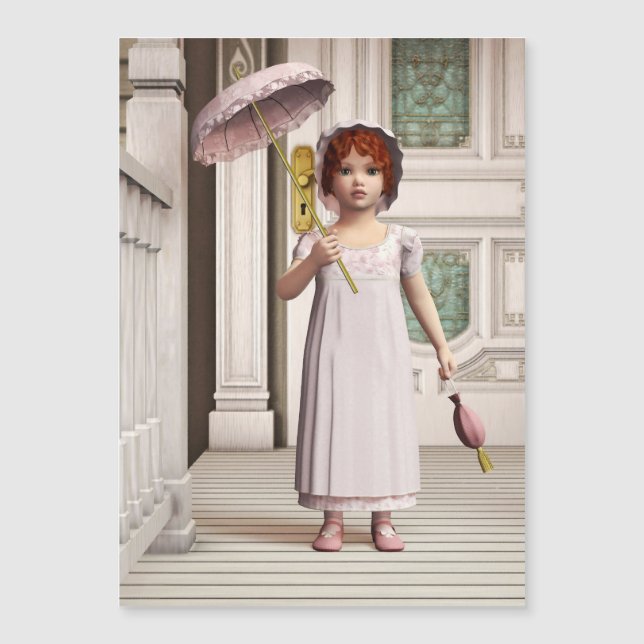 Carte Magnétique Vintage fille Sweet Victorian (Devant)