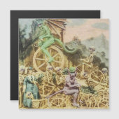 Carte Magnétique Vintage Français Diablures Course De Velocipedes (Devant / Derrière)